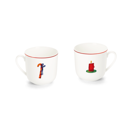 Becher Kerze&Zuckerstange (0,32l)-Tassen und Becher