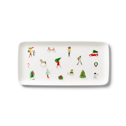 Rechteckige Platte Bunt (32cm)-Noel