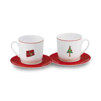 Set Becher Tanne&Geschenk (0,32l)-Tassen und Becher