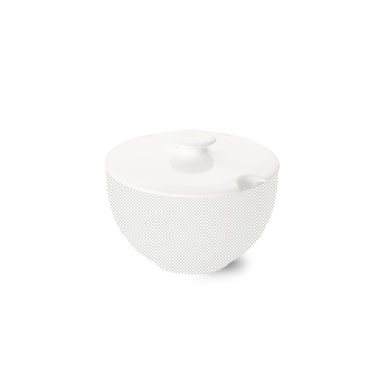 Lid of sugar bowl round white 