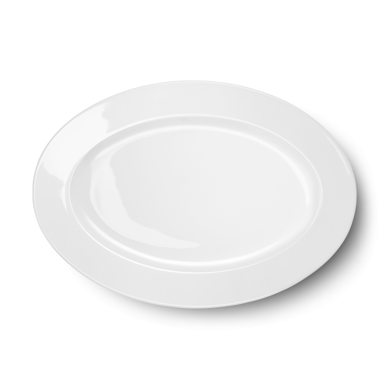 Ovale Platte Weiß (33cm) 