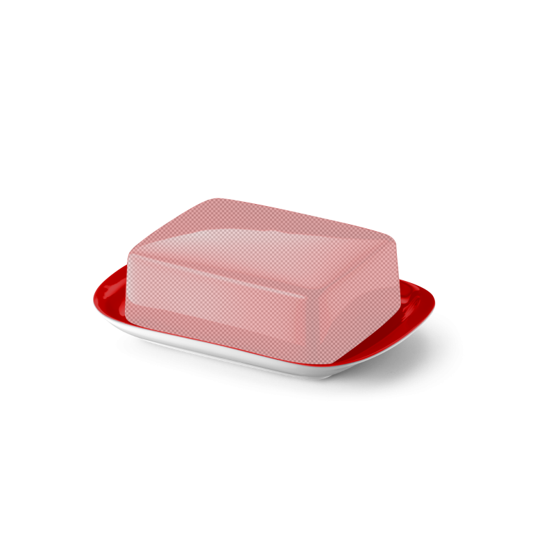 Base of butter dish Bright Red 