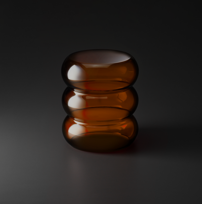 Glass Five amber 13,5 x 16 cm 