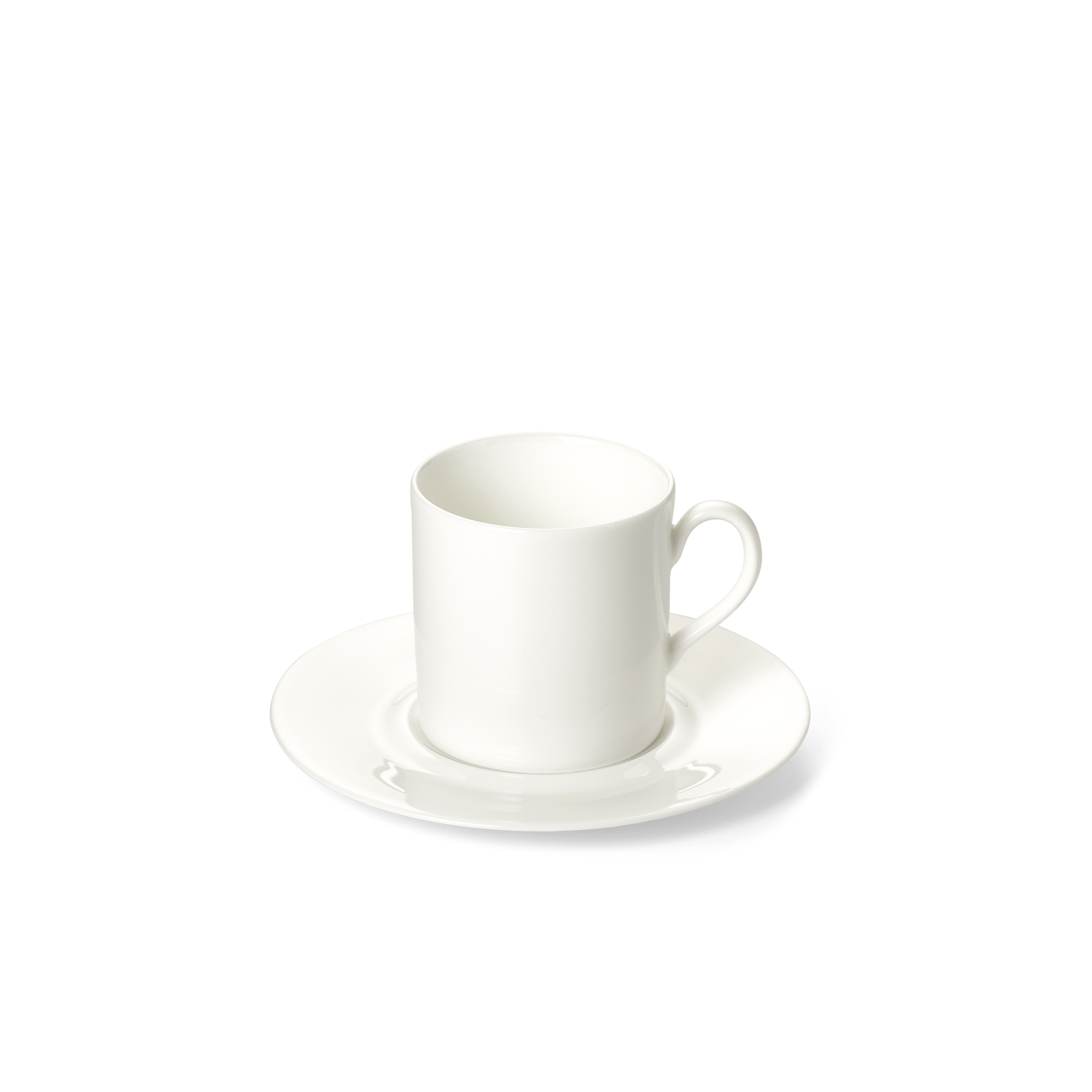Espresso cup cyl. white, saucer flat
