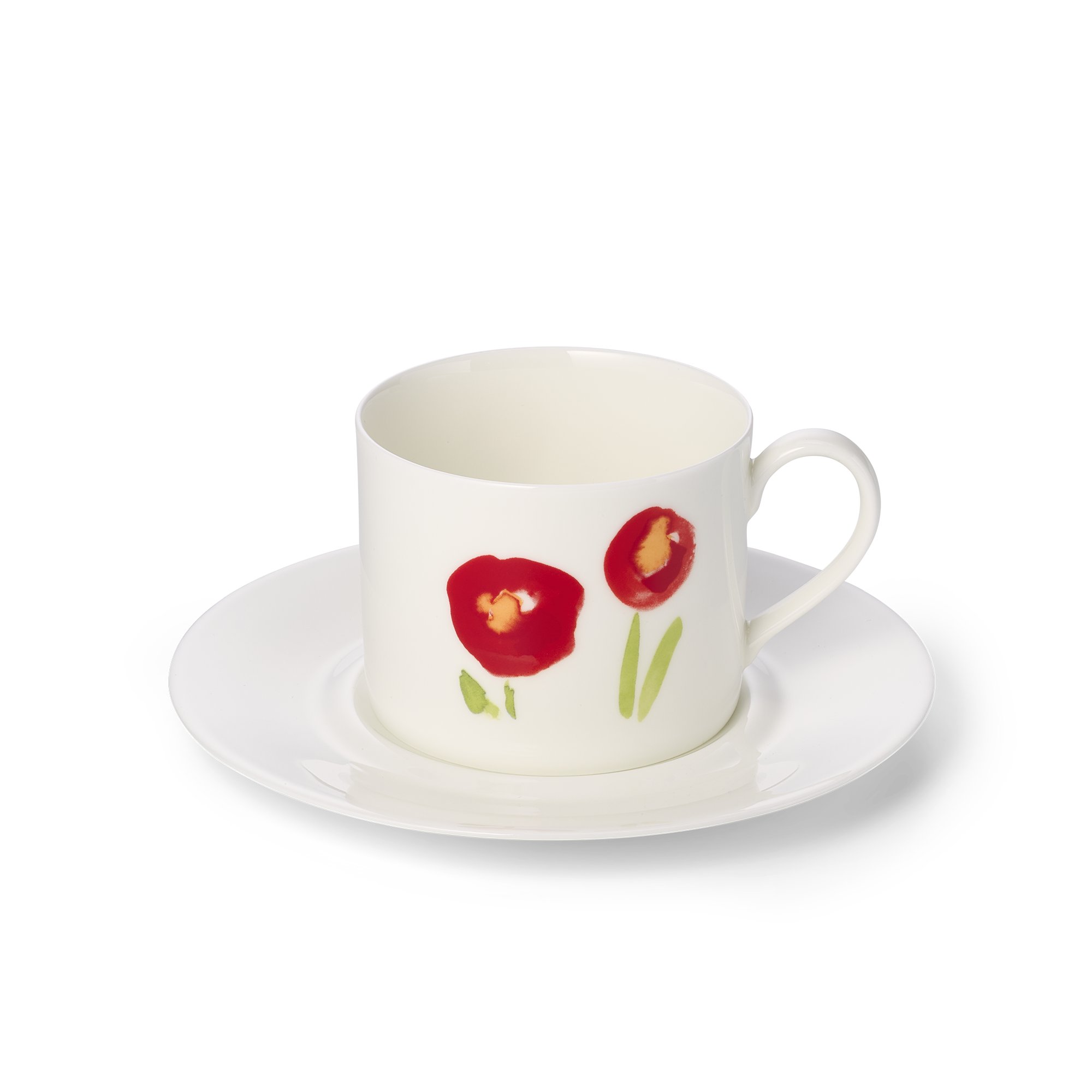 Impression poppy seed coffee cup, flat saucer