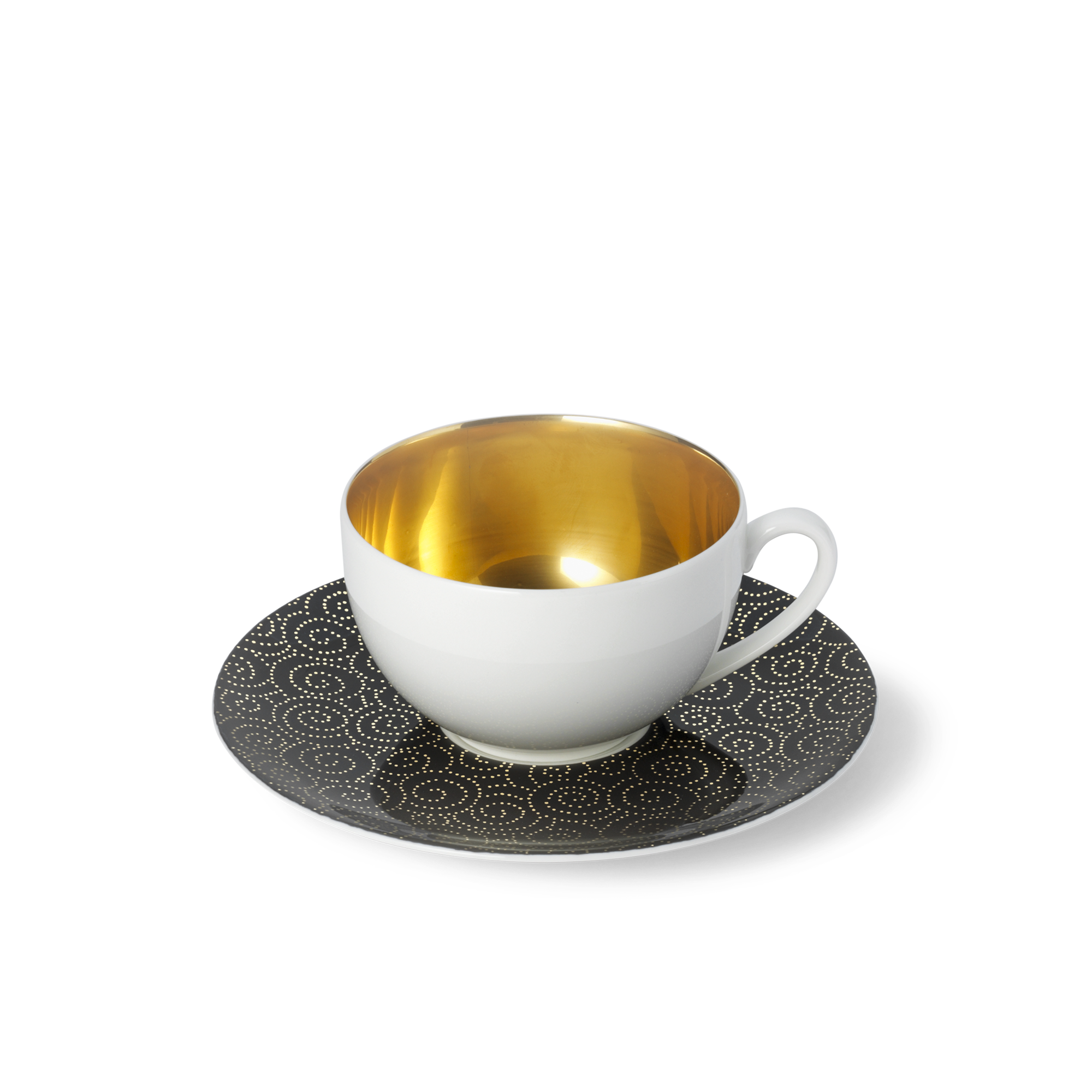 Kaffeetasse Ornament Gold/Schwarz