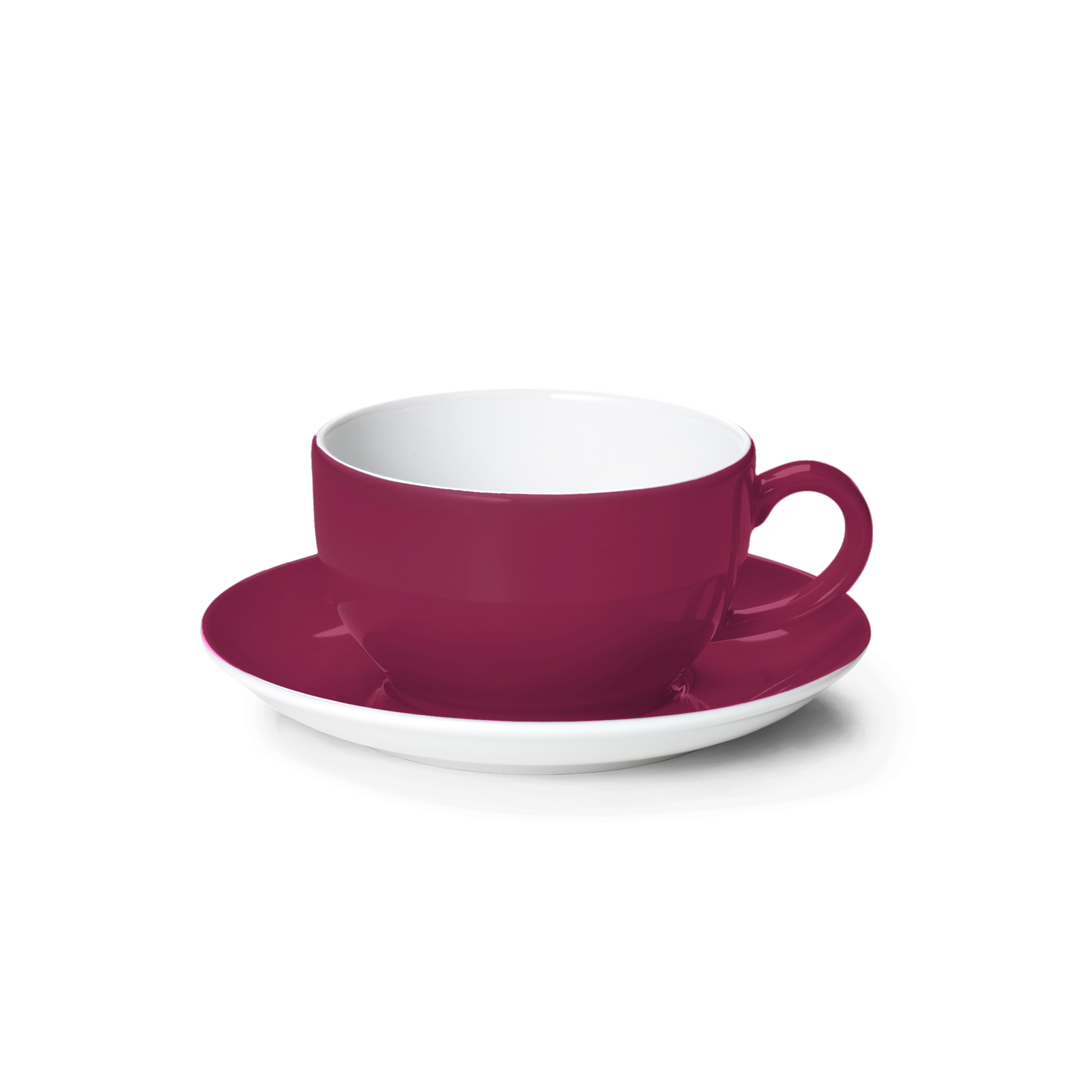 Set Cappuccino Tasse Solid Color Himbeere