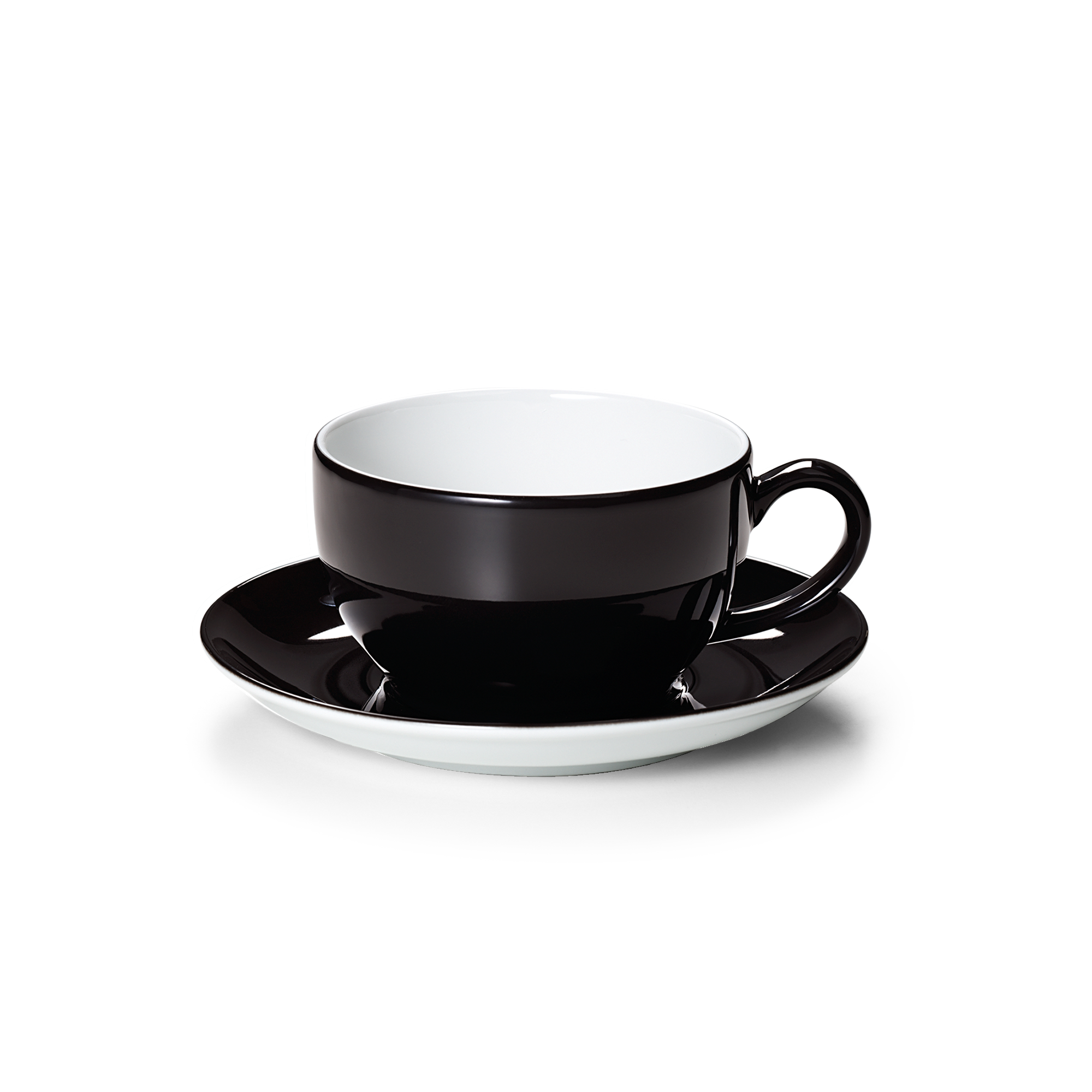 Set Cappuccino Tasse Solid Color Schwarz